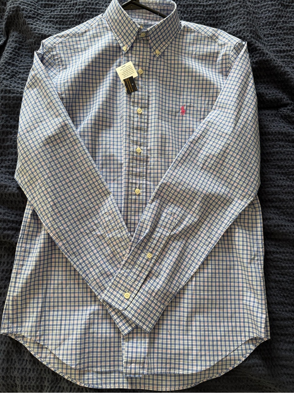 Ralph Lauren Multicolor Plaid Button-Down Shirt with Pink Pony